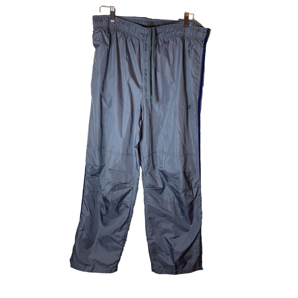 VtG Y2K Starter Track Pants Mens Large Gray Baggy Loose Windbreaker Stripes Line